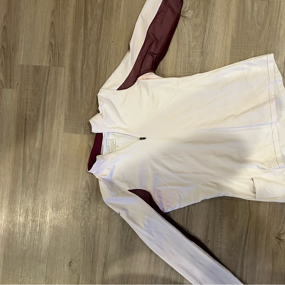 Equestrian long sleeve top white & purple Medium
